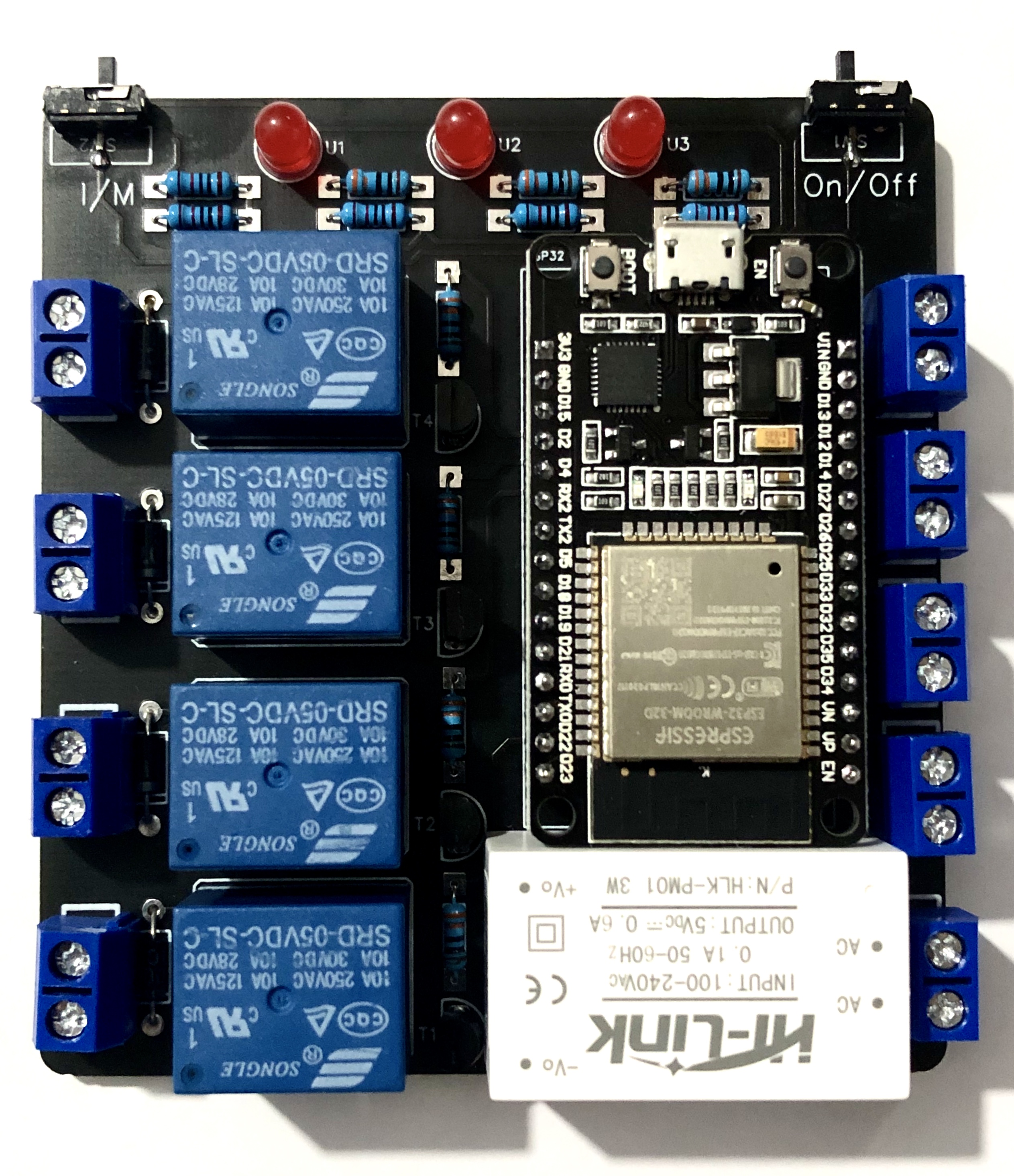 ESP32-4路远程智能开关(支持手动开关/MQTT远程控制/安卓APP控制/蓝牙控制)